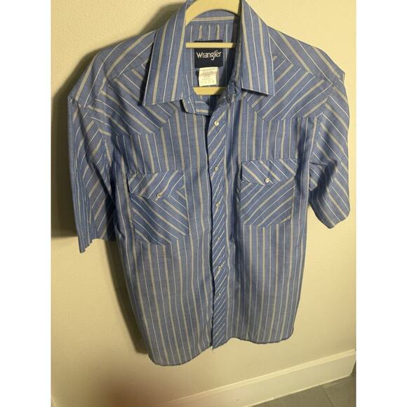Wrangler Mens Western Pearl Snap Shirt Multicolor Stripes 18 Cowboy Cut FS! - Picture 1 of 4